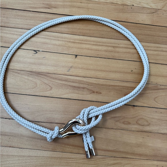 NWOT Cream Rope Belt with Gold Accents - Picture 3 of 5